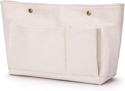 Lightweight Handbag Organizers Insert with Multiple Pockets Handbag Organizer for Storage and Organization Cosmetic Bag Cotton Canvas (M, Beige) by YONBEN