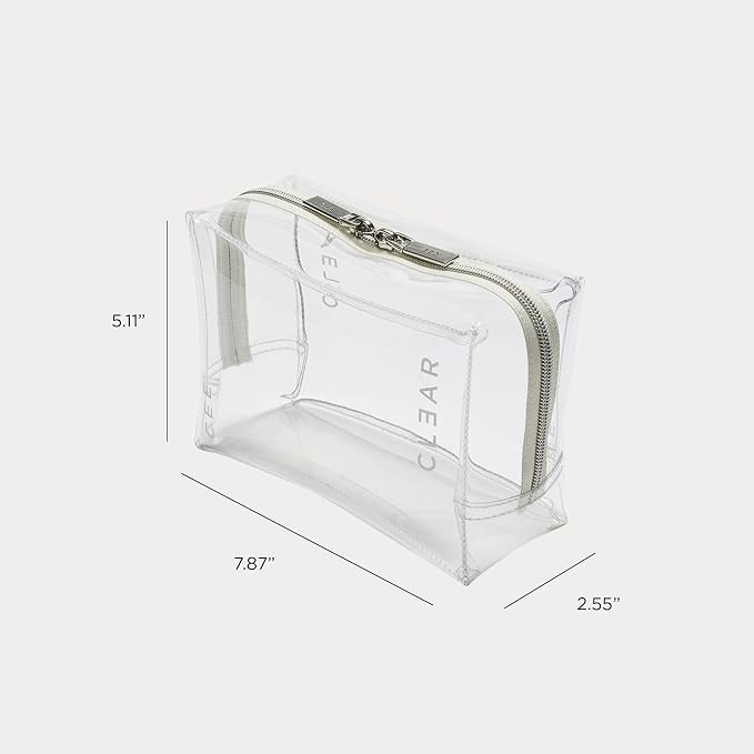 Makeup Bag (Small) - Clear Cosmetic Bag for Travel - TSA Approved Transparent Toiletry Organizer Pouch for Liquids, Make Up, & Essentials - See Through Case with Zipper for Carry On - Image 6