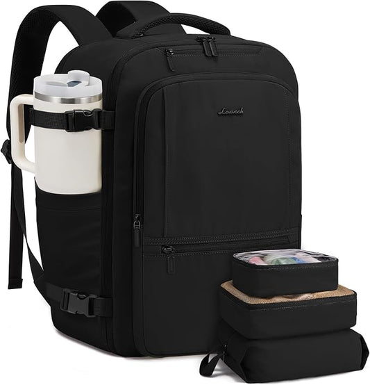 LOVEVOOK Travel Backpack for Women & Men, 50L Large Carry On Backpack Airline Approved, TSA Personal Item Weekender Bag, Water Resistant Laptop Backpacks with 3 Packing Cubes for Travel Essentials by LOVEVOOK