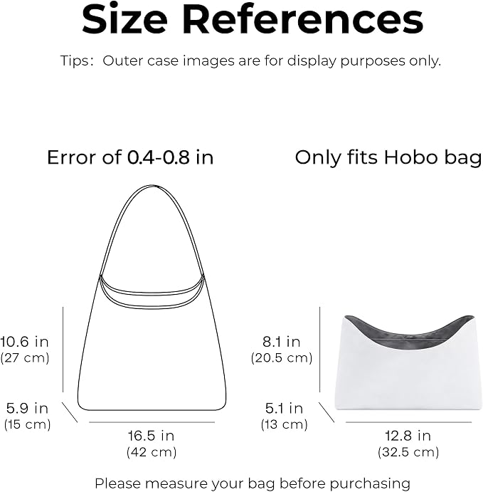Soft Support Organizer Compatible with Bohème Hobo Bag | Handcrafted DuPont™ Tyvek®,Handbag Organizer Insert, Precision 1:1 Custom Fit,Slate Gray,Ideal for Shopping and Daily Carry - Image 2