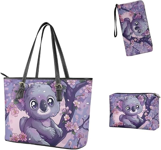 Women Purse Handbags Wallet Sets Leather Shoulder Tote Bag for Women,Top Handle Purse with Wrist Wallet Bag - Image 4