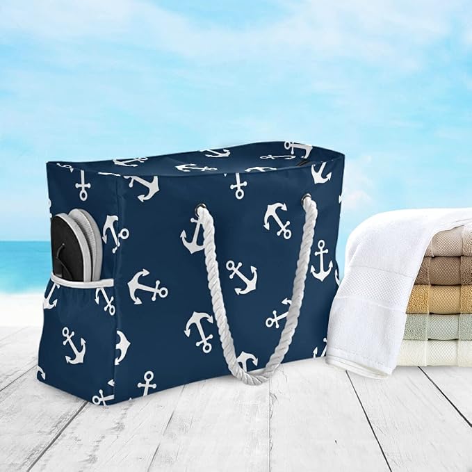 senya Large Beach Shoulder Bags Canvas Tote Water Resistant for Gym Travel Daily - Image 3