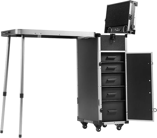 VEVOR Makeup Train Case Professional Makeup Storage Organizer Box Make Up Carrier for Women and Girls by VEVOR
