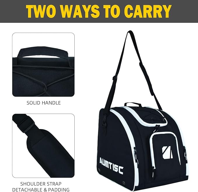 AUMTISC Padded Ski and Boots Bag Combo for Air Travel Flying, Skis Bags Adjustable Length for Skis Up to 200cm and Boots Up to Size 13 - Image 6