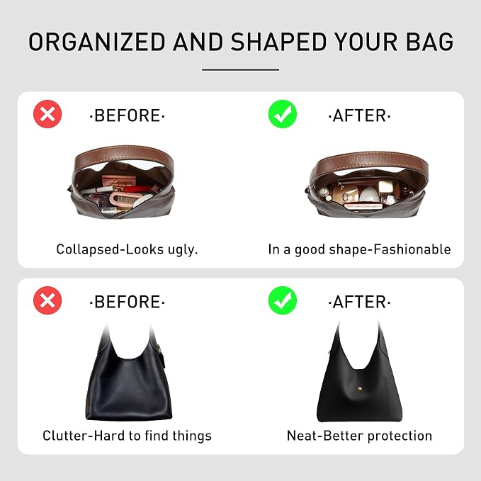 Dupont Paper Purse Organizer Insert, Coach Brooklyn 39 Bag Insert, Lightweight Water-Resistant Tote Bag Organizer Inner Shaper with 9 Pockets, Cup Holder & YKK Zipper - Image 4