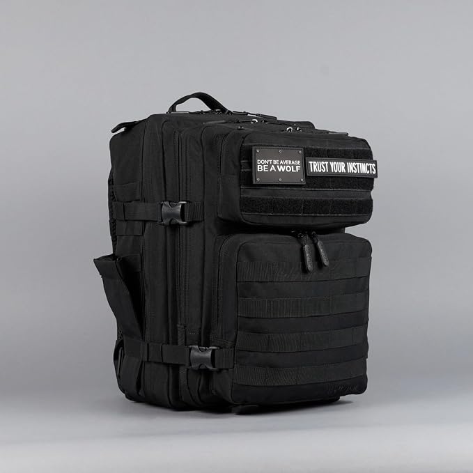 WOLFpak 35L Tactical Gym Backpack (Alpha Black) Durable 1000D Waterproof Oxford Material with MOLLE Webbing, Laptop Pocket & Dual Cup Holders, Durable Fitness/Travel/Military Daypack - Image 11