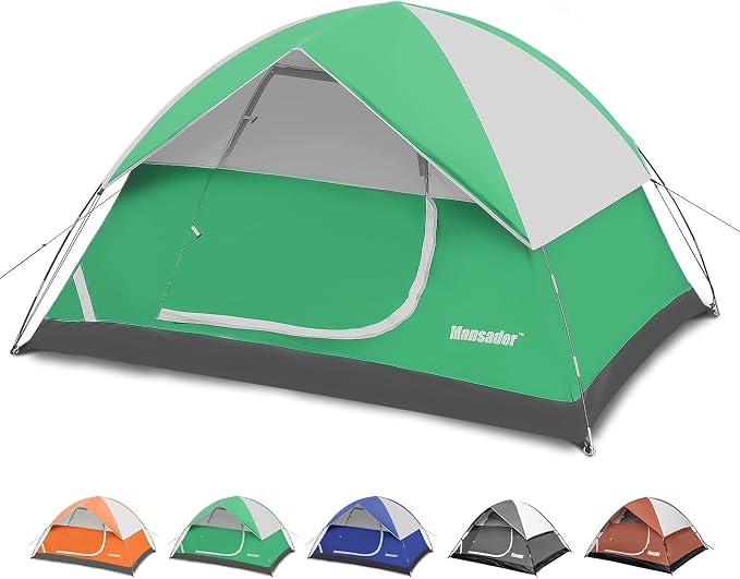 Camping Tent, Waterproof 2/3/4 Person Tents for Camping, Lightweight Easy Set Up Outdoor Hiking Tent Backpacking Tent with Carry Bag, Backpack Tent Suit for Family Beach Hiking Travel by Mansader