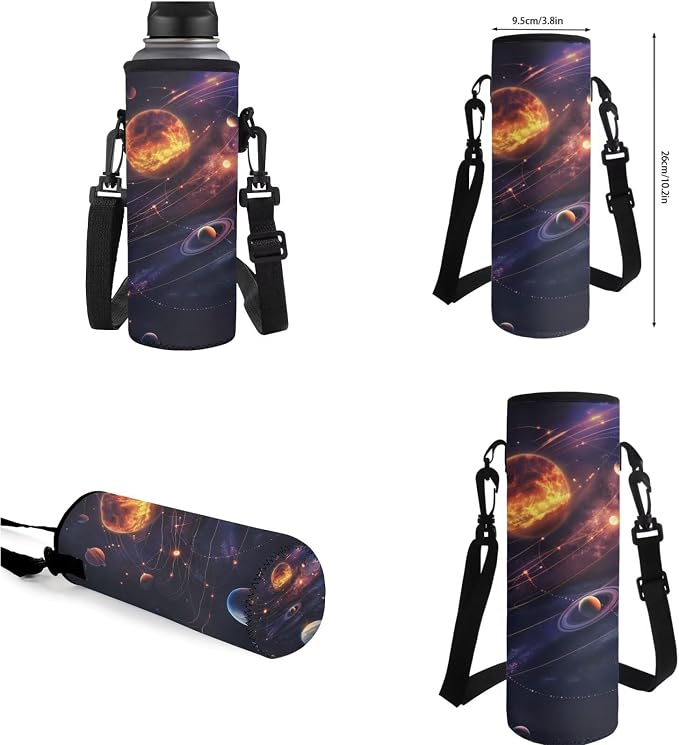 Space Galaxy Backpack for Boys Girls Backpack with Lunch Box Water Bottle Carrier with Strap and Soft Pencil Case 4PCS Set Bookbag with Compartments 17 inch Sturdy School Bag with for Kids - Image 7