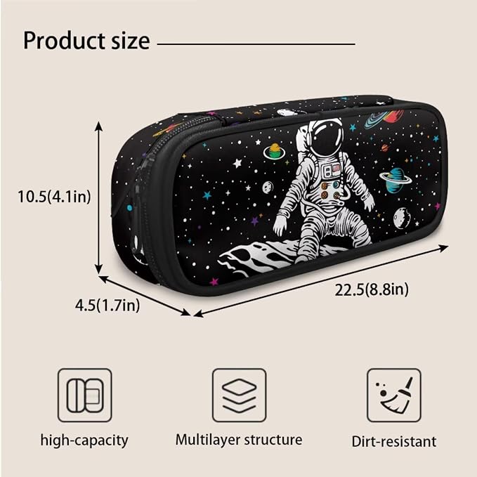 Astronaut Bookbag for Boys Preschool Elementary Kindergarten Backpack for Kids Lightweight 3Pcs School Bag Set with Lunch Bag and Pencil Box - Image 7