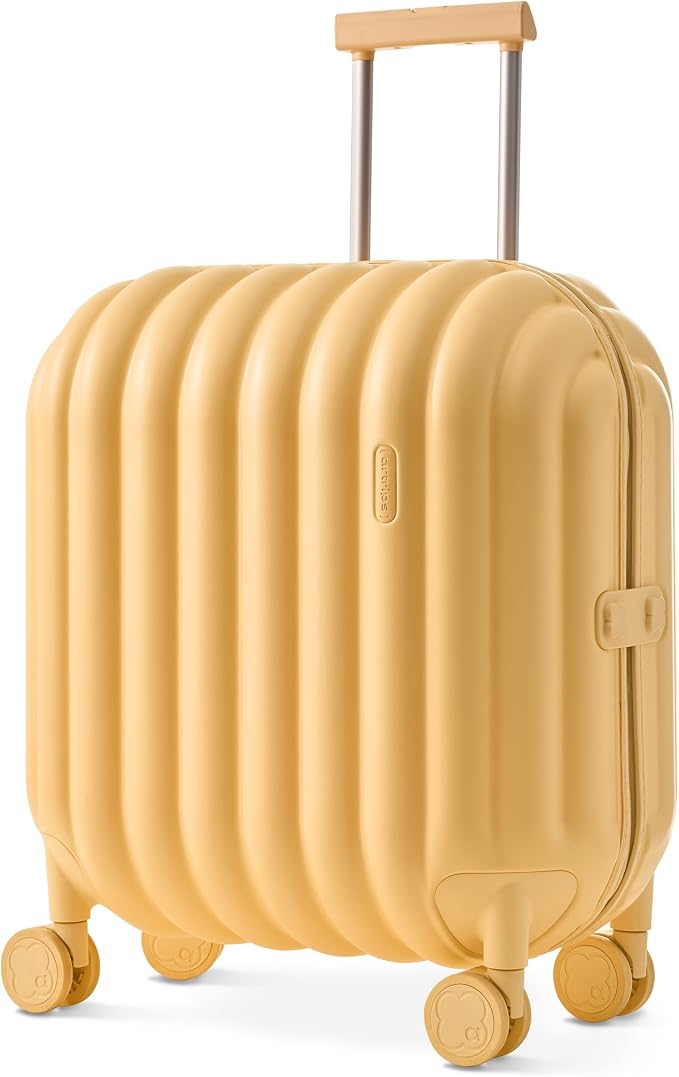 artrips Carry On Luggage 20 Inch for Business Travel & Short Trips, Italian-Inspired Lightweight Hard Shell Suitcase, German PC Matte Shell, Airline Approved, TSA Lock, Yellow by artrips