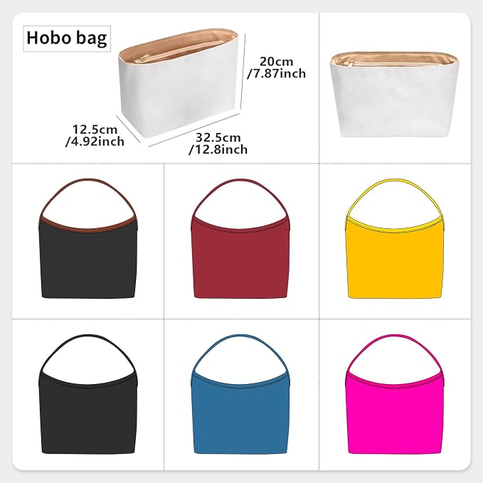 Tote Bag Organizer Insert Compatible with Geya Hobo Handbag, Dupont Paper Inner Purse Organizer Insert, Makeup Liner Bag Shaper (White) - Image 2