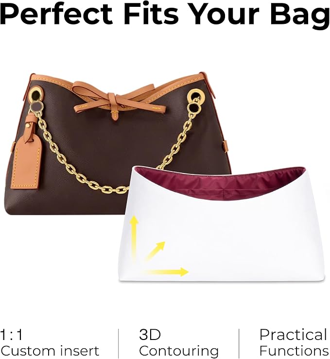 Lightweight Purse Organizer Compatible with LV Carryall BB | Handcrafted DuPont™ Tyvek®,Handbag Organizer Insert,1:1 Custom Fit,Prunoir,Designed for Minimalists, Office & Daily Commute - Image 3