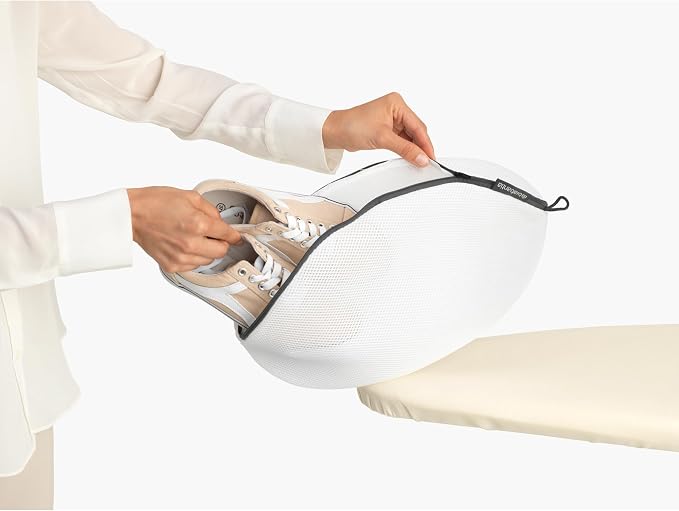 Brabantia Mesh Zip Up Sneaker Bag for Washing Machine - White Laundry Protector for Tennis, Running, Athletic Shoes - Image 5