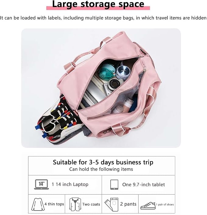 Unisex Wet and Dry Separation Gym Bag with Shoes Compartment,Pretty Girl Boy Bag for Yoga/Swimming/Weekend Getaway. - Image 8
