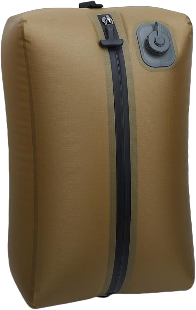 Reusable Travel Vacuum Bags, 20L Automatic Vacuum Compression Bag Built in Pump, Space Saver Seal Packing Cubes for Clothing for Carry On Suitcase and Backpack Luggage (Khaki) by oreilet