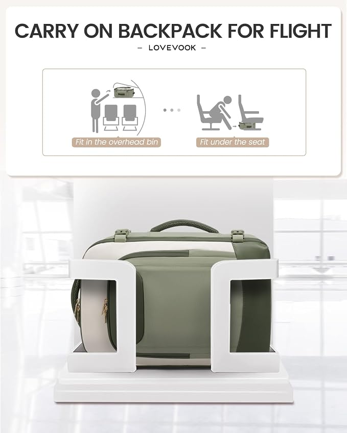 LOVEVOOK 50L Travel Backpack for Women Men, Large Carry on Backpack for Airplanes TSA Personal Item Travel Bag fits 17.3" Laptop, Waterproof Weekender Essentials Airline Approved with 2 Packing Cubes - Image 3