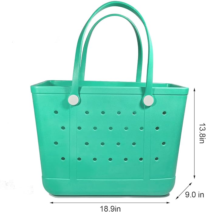 Extra Large Rubber Beach Bag Tote Bag for Women Waterproof Bag | Waterproof EVA Beach Tote with Zipper Pocket & Non-Slip Bottom | Sturdy Tote for Beach Pool Boat Groceries & Travel - Image 4