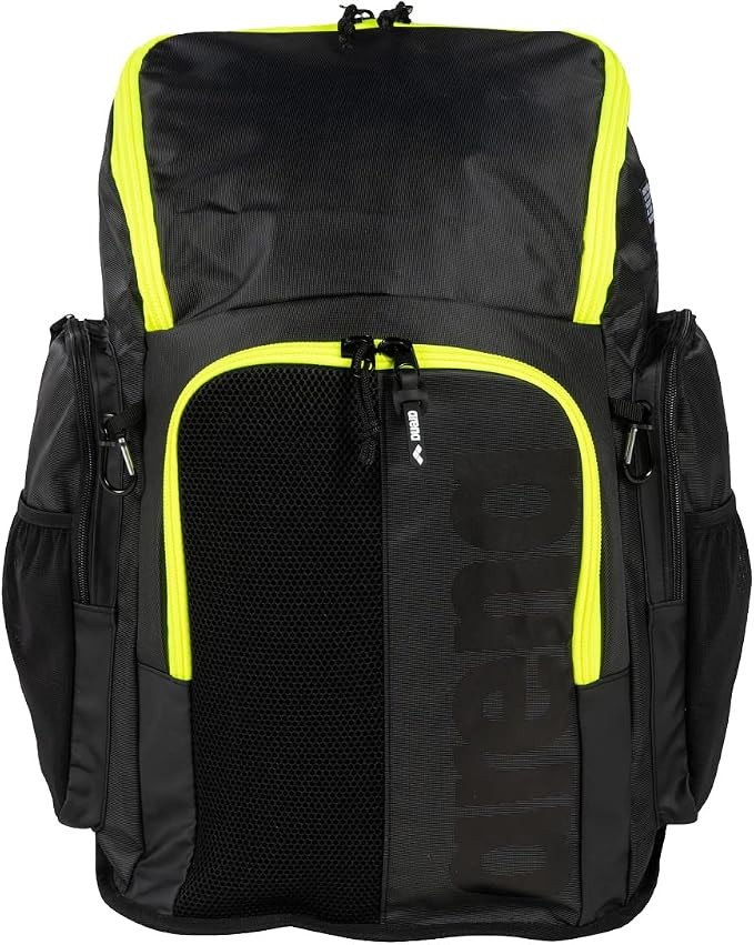 ARENA Spiky III Backpack 45 Swimming Athlete Sports Gym Rucksack Large Training Gear Equipment Swim Bag for Men and Women, 45 Liters, Dark Smoke/Neon Yellow - Image 7