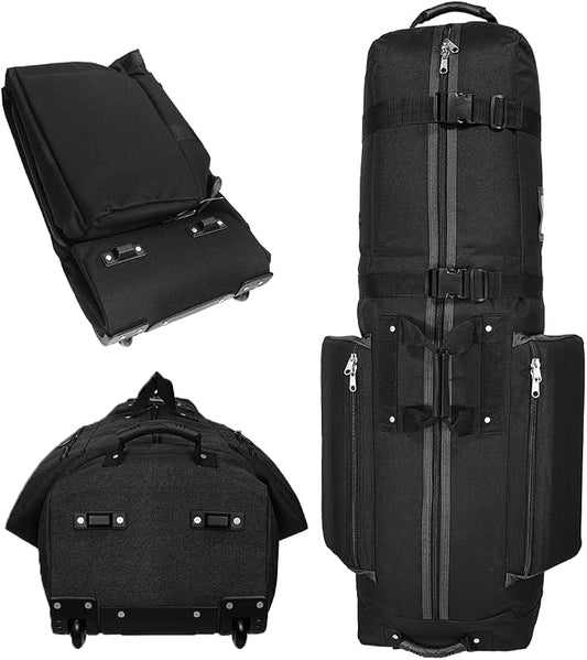 CaddyDaddy Constrictor Soft-Sided Golf Travel Bag Cover with Thick Dense Foam Padded Top 1 Year Full Travel Bag Replacement Coverage | Wheels & Lockable Zippers Case for Transporting Clubs on Airlines by CaddyDaddy