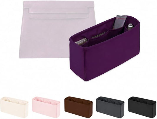 Women's Purse Organizer Insert - Satin & Lightweight Fabric with Inside Pockets, Portable for Commute, Travel, Shopping, and Evening, Multicolor Options, Fits for Kelly Danse(Anemone,Danse 22) by KINGSINBAG