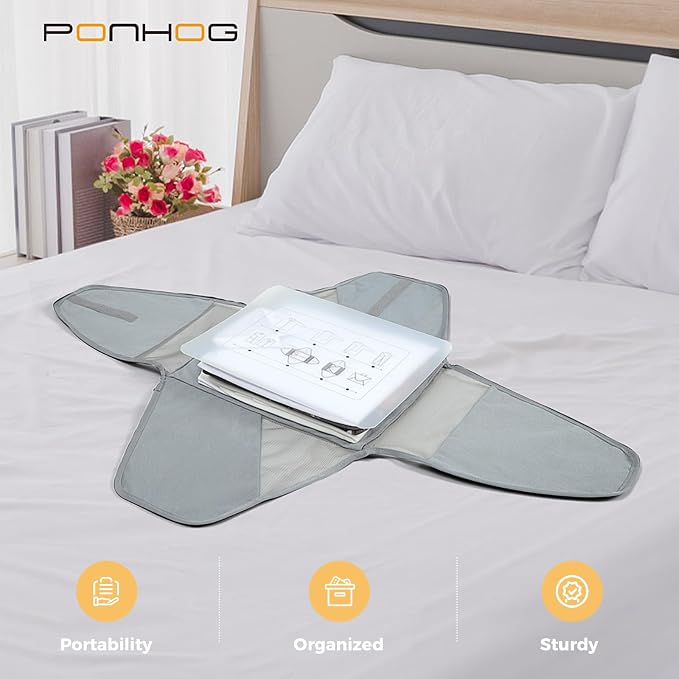 Ponhog Grment Folder for Travel Grey | Original Garment Packing Folder, Foldable Clothes Shirt Bags with Wrinkle-Free Folding Board and Compression Wings - Image 2