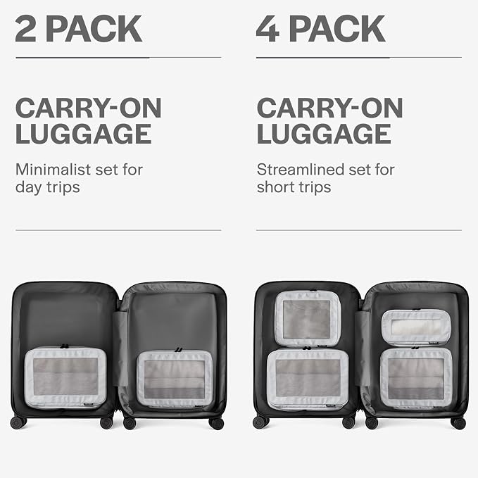 Aerotrunk Compression Packing Cubes for Travel - Luggage Organizer Bags - Double Zipper Packing Cubes for Suitcases (2-Pack, Light Grey) - Image 4