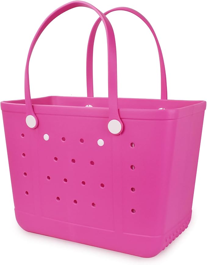 Beach Bag X Large Rubber Tote Bag, Waterproof Washable Open for Women Croc Bag Hand Bag for Beach Pool Yoga by UeKeKicg