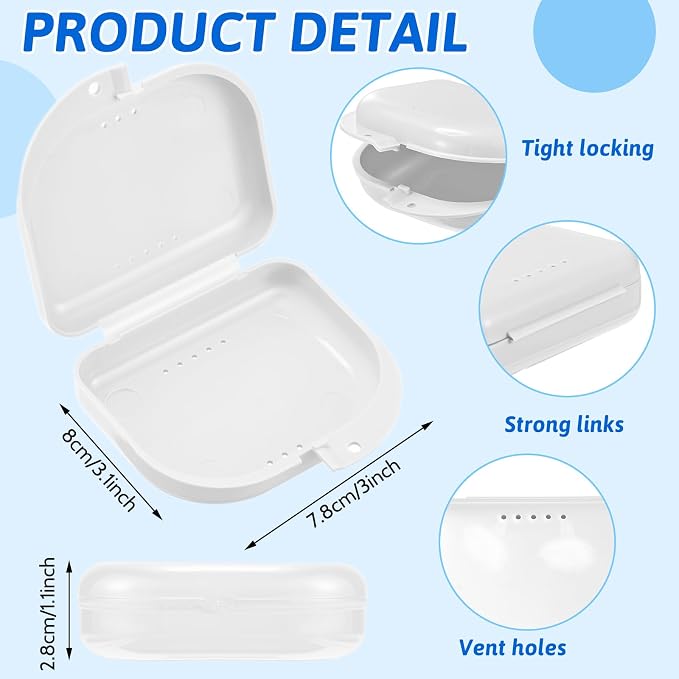 Sherr Dental Retainer Case with Holes,120 Pcs,White - Image 2