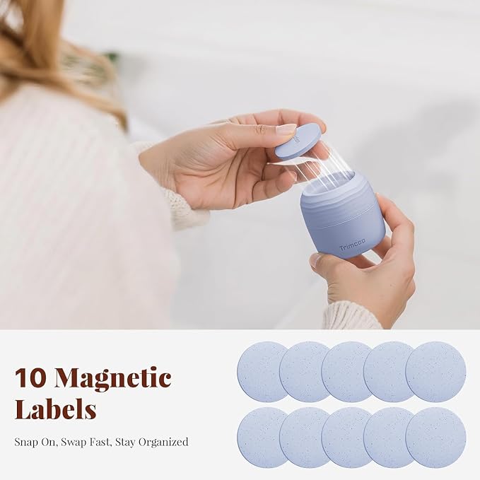 Travel Toiletry Jar Set - 6Pcs Leakproof Travle Containers, Dual - Includes 4 x 30ml, 2x60ml & 10 x Magnetic Labels, Blue - Image 9