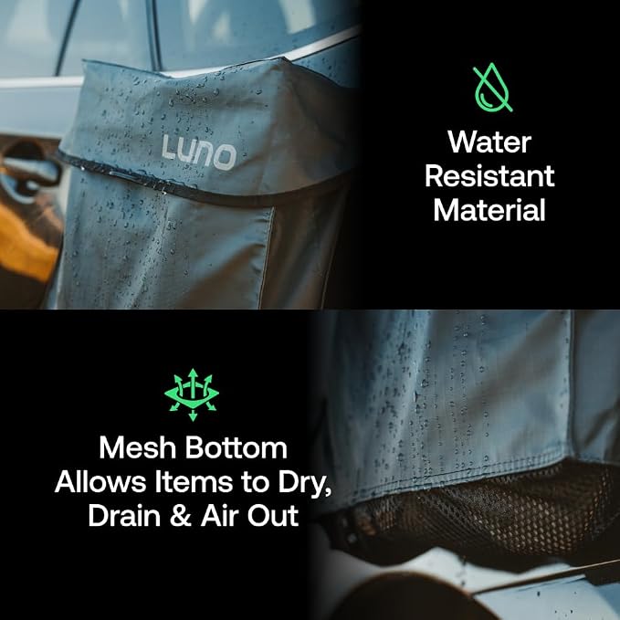 LUNO Magnetic Gear and Shoe Storage Bag - Water resistant, Magnetic Attachment, Quick-Dry Mesh Bottom | Quick and Easy Install | Great for Shoes, Gear, or Trash While Camping - Image 5