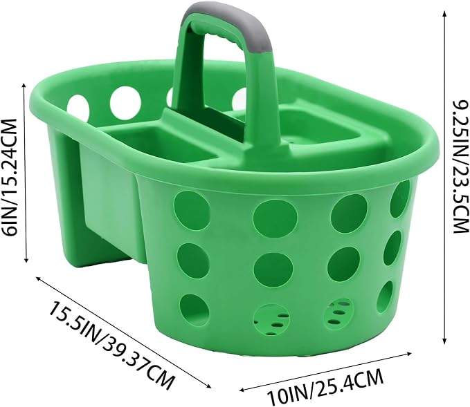 SIMPLYKLEEN Large Shower Caddy Portable 2PC - Made in USA Plastic Jumbo Size Dorm Storage Candy Tote with Handle Shower Organizer for Bathroom, Pantry, Kitchen, College Dorm, Green/Periwinkle - Image 12