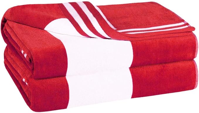 Superior Oversized Beach Towel, Red (Set of 2) - Image 5