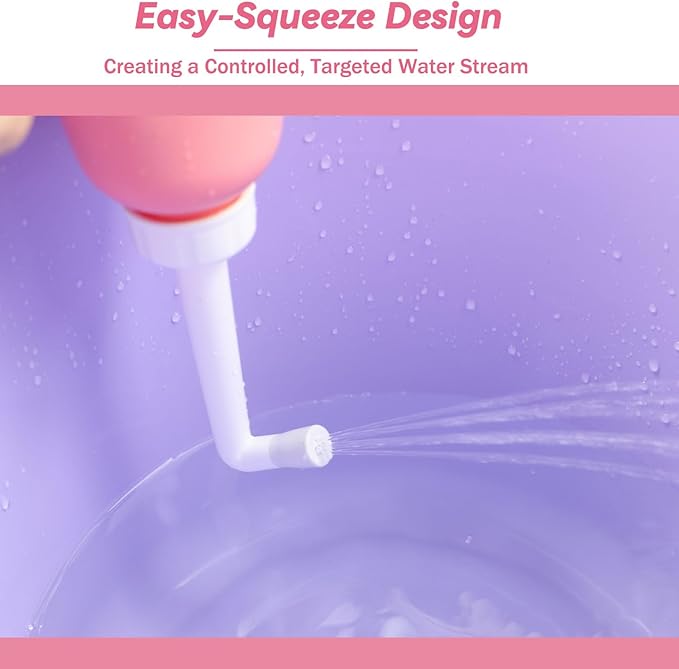 Portable Handheld Personal Hygiene Refresher Toilet Butt Cleaner Travel Bidet Spray Bottle for Home 450 ML(15oz)-Pink