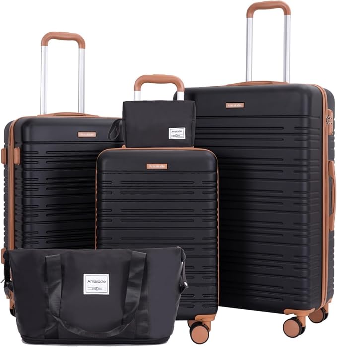 Amalodie Luggage Sets 5 Piece Suitcases with Double Spinner Wheel,Suitcase Set ABS Hard Case Luggage with TSA Lock and Durable Waterproof Travel Luggage by Unknown