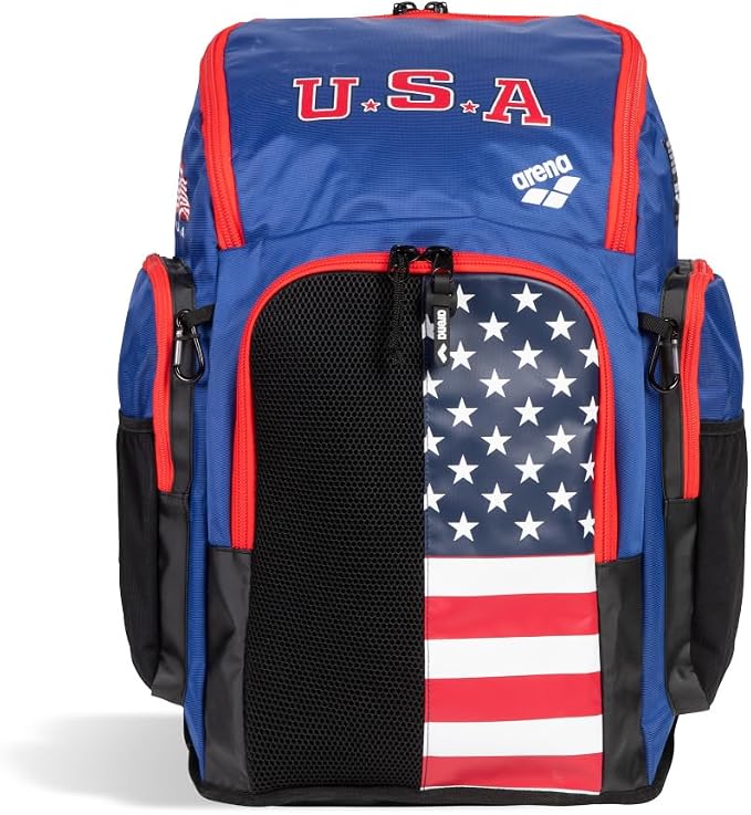 ARENA Spiky III Backpack 45 USA Swimming Athlete Sports Gym Rucksack Large Training Gear Equipment Swim Bag for Men and Women, 45 Liters, US Team by ArenaNorthAmerica