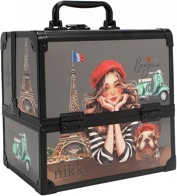 Nicole Lee Nikky Bag Multi-Tier Cosmetic Organizer Case, EIFFEL DREAMS, PVC and Aluminum Frame (EIFFEL DREAMS) - Image 2