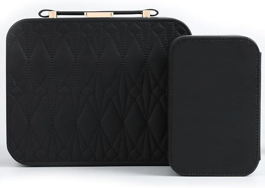 Portable Jewelry Box, Large Travel Jewelry Case Organizer (Black) by HOME