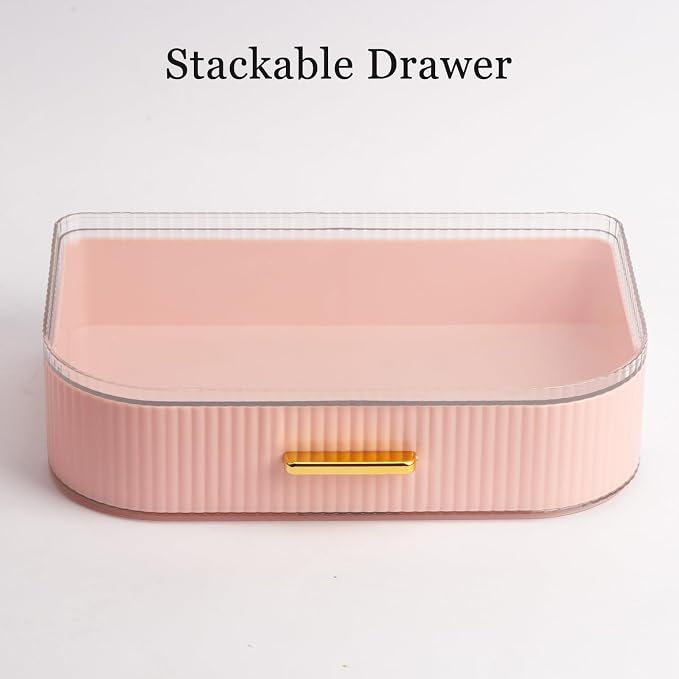 360 Rotating Makeup Organizer with Stackable Drawer, 11-inch Wide Large Cosmetic Display Case, Makeup Brush Holder, Skincare Organizers and Storage for Dresser, Vanity, Bathroom Countertop - Image 5