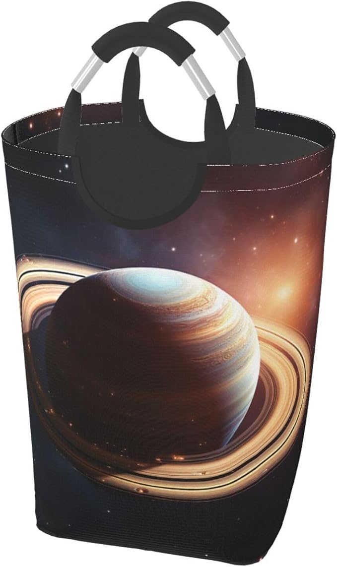 50L Tall Laundry Basket Saturn Ring Planet Laundry Hamper Foldable Dirty Clothes bags Washable Toys Storage Basket Organizer Bins Basket for College Dorm, Bathroom, Bedroom by Unknown