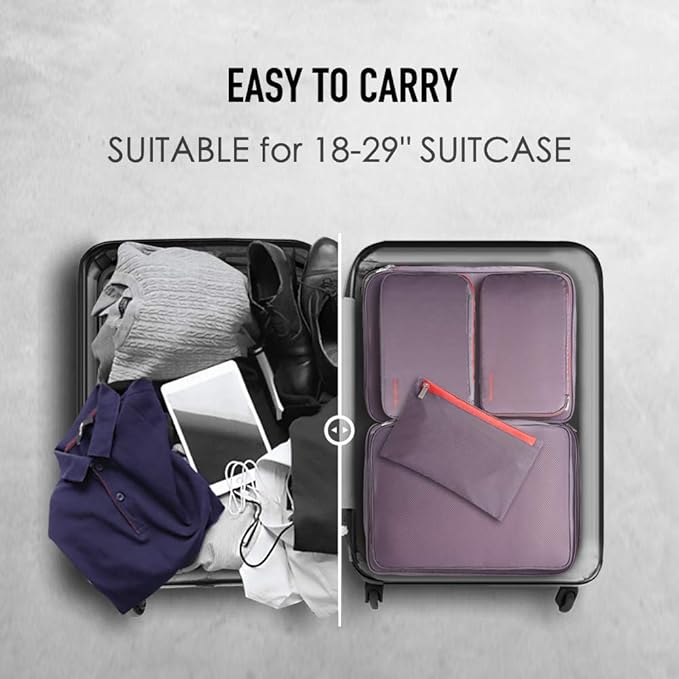 Bee Nesting BeeNesting Waterproof Compression Packing Cubes sets,Large Travel Packing organizers for Carry on Luggage,2 Sides Expandable Storage Bags - Image 4
