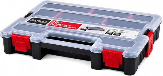 Small Parts Organizer Box – Stackable Hardware Storage Case with 20 Compartments & 12 Dividers – Heavy-Duty Nylon Screw, Drill Bit, Nut & Bolt Organizer for Garage, Toolbox, Workshop by GatorClamps