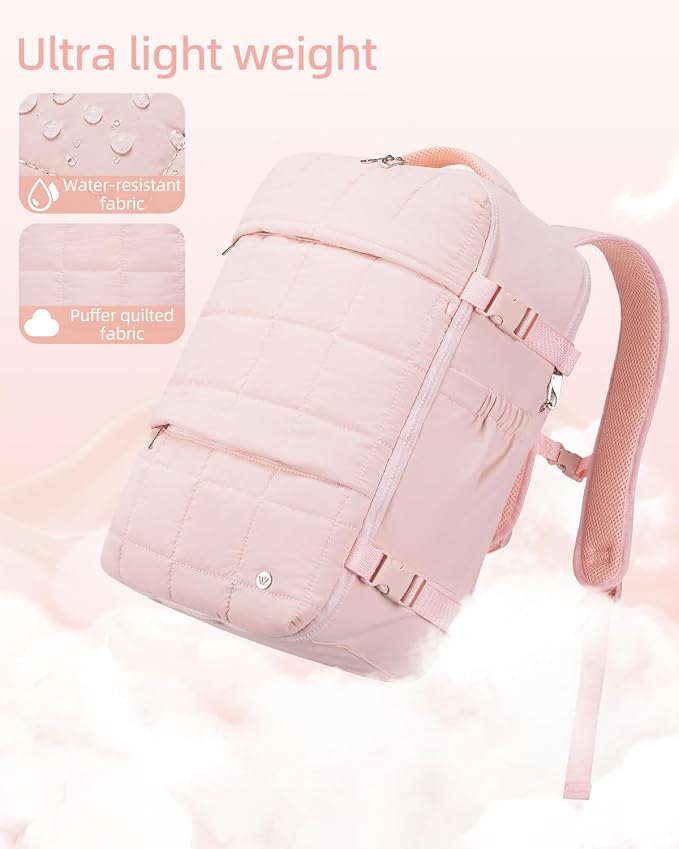 WESTBRONCO Travel Laptop Backpack for women 17.3 inch Travel Backpack Carry on Flight Approved Puffy Weekender Bags for Women - Image 7