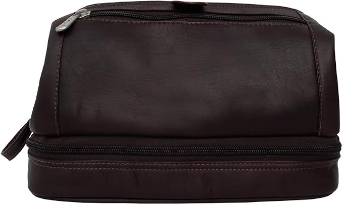 Piel Leather U Frame Utility Kit with Zip Bottom, Chocolate, One Size by Piel+Leather