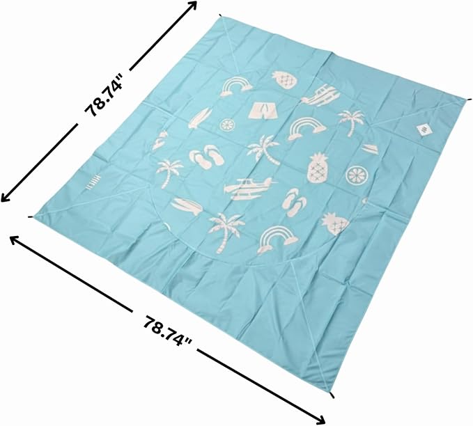 2-in-1 Kids, Baby & Infants Beach Pool & Waterproof Picnic Blanket - Large 6.5' Portable Paddling, Pool & Play Mat & Waterproof Carrying Bag, Outdoor Summer, Toddle Child & Kid, Aquamarine Blue Dream - Image 8