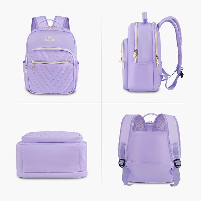 MATEIN Purple Backpack Purse, Fashion Cute Mini Bookbag for Women, 2pcs Set | Waterproof Ladies Girls Travel Backpack, Stylish Multipurpose Design Casual Daily Handbags, Shoulder Bag for Work School - Image 7