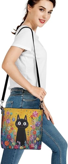 HUGS IDEA Boho Bags for Women Leather Handbag Shoulder Bucket Crossbody Purse - Image 6