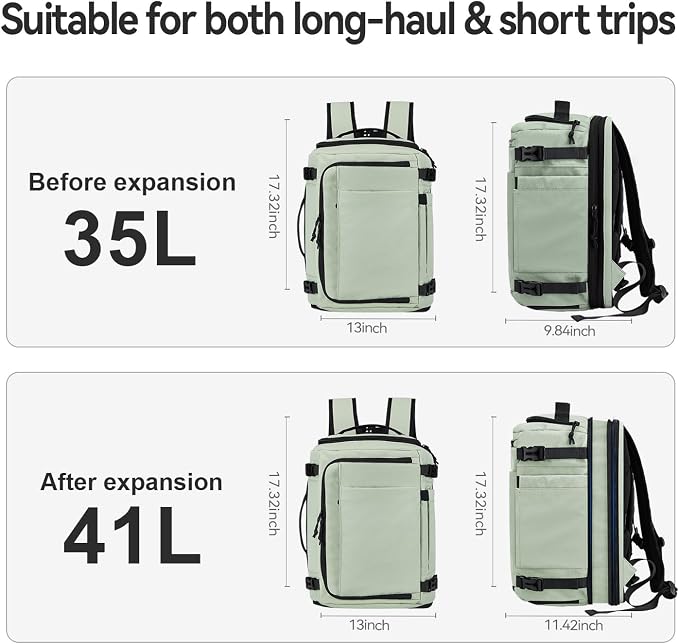 Carry On Travel Backpack Flight Approved Laptop Backpack for Women Men | Personal Item Travel Bag, Casual Weekender Daypack with Wet Pocket for Business, Hiking - Image 5