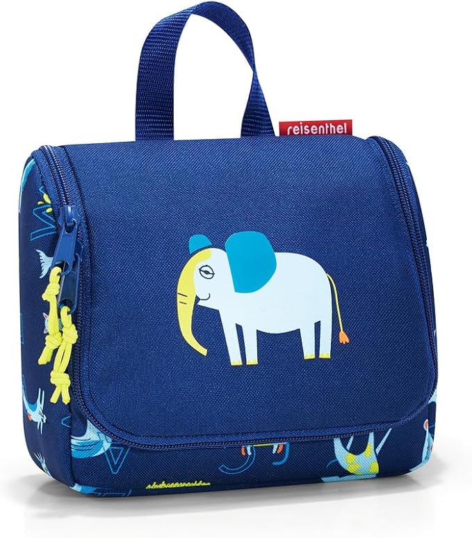 reisenthel Toiletbag S Kids, Small Hanging Travel Toiletry Organizer, ABC Friends Blue - Image 2