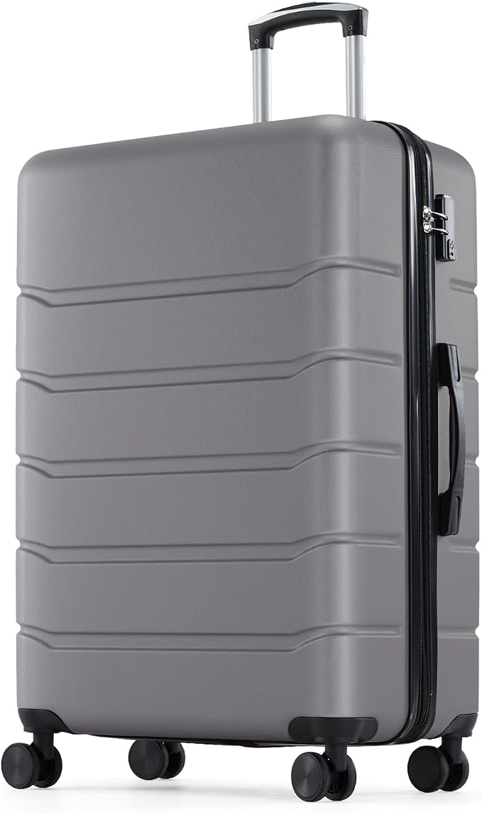 OLIXIS 24 Inch Luggage, Hardside Suitcase with Spinner Wheels, Lightweight ABS Hard Shell Checked Luggage, TSA Approved Lock, Expandable Medium Suitcase for Travel & Business–Deep Grey by OLIXIS