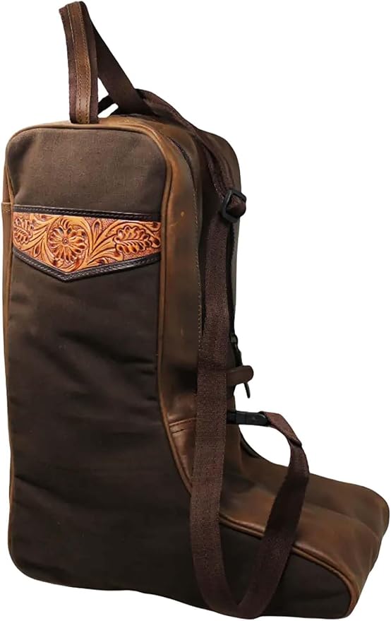 CHALLENGER Western Waxed Canvas Leather Travel Carry Storage Boot Bag Waterproof 30SK02 - Image 5
